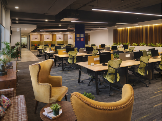 Corporate team working in a managed office space at Marathahalli Bengaluru